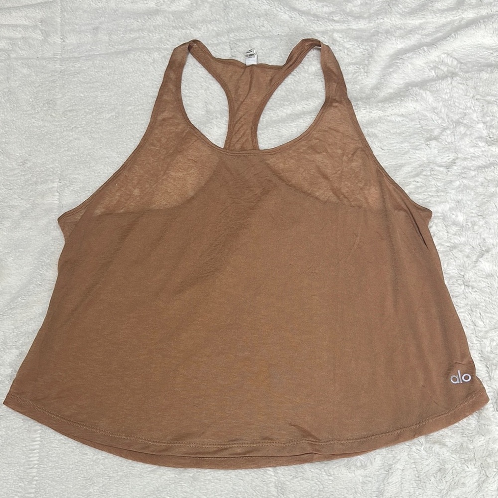 ALO Yoga Women's Brown Racerback Tank Top